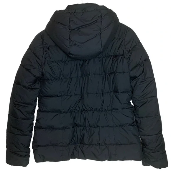 15. Hollister Black Winter Puffer Jacket Size Large Hooded - Picture 2 of 16